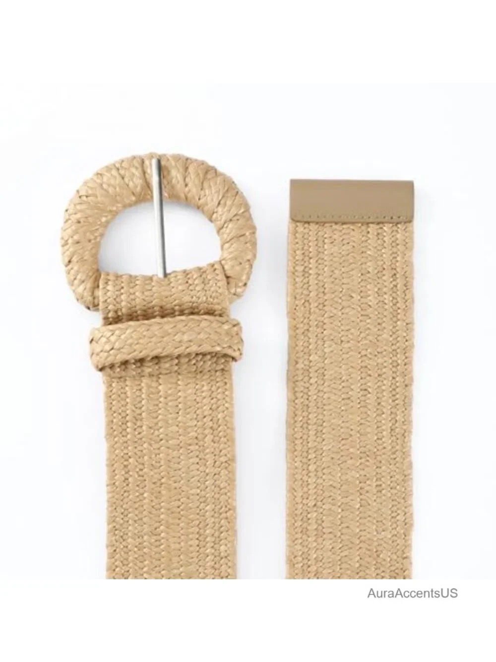 Straw Woven Elastic Belt Wide Stretchy Boho Belt for Summer Raffia Dress Belt